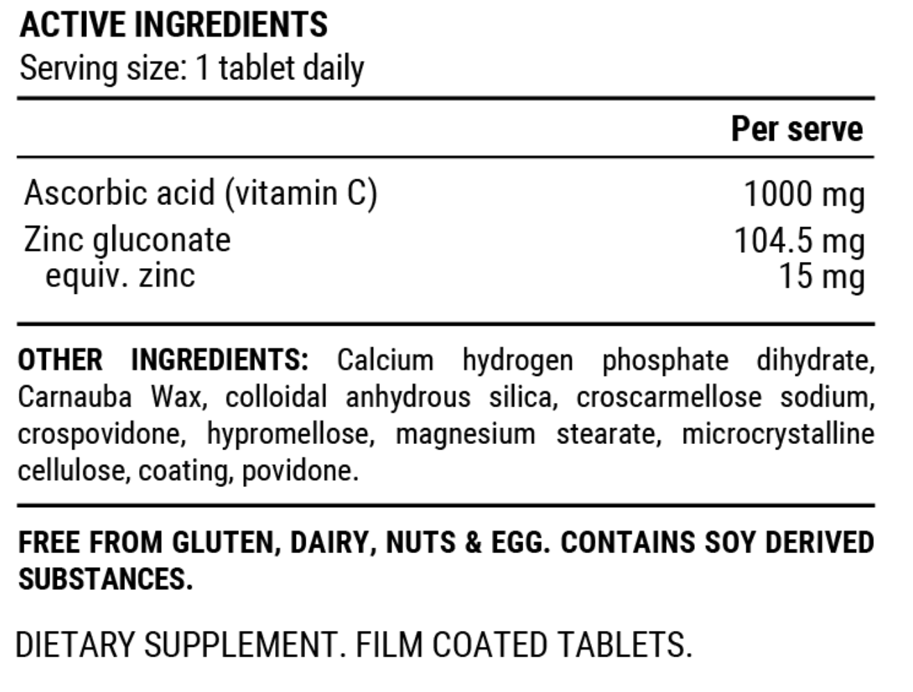 VITAMIN C + ZINC